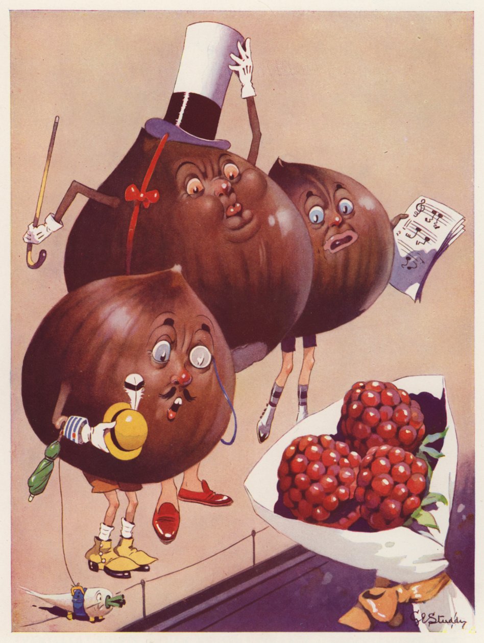 Kastanien und ein Strauß Himbeeren von George Ernest (after) Studdy