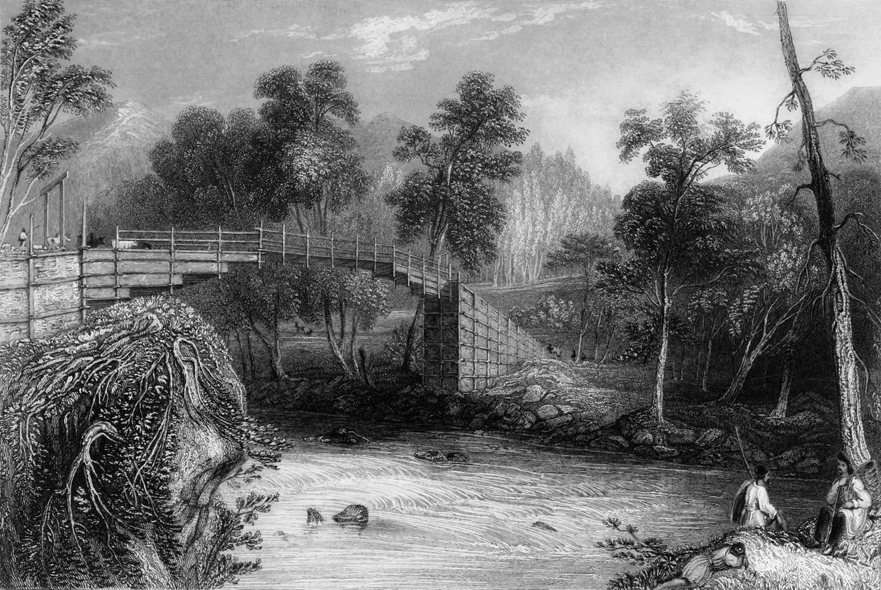 Brücke bei Bhurkote von George Francis White