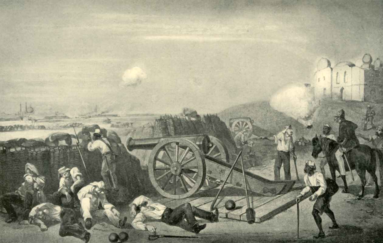 Ein schwerer Tag in den Batterien vor Delhi, 1857, 1901 von George Francklin Atkinson