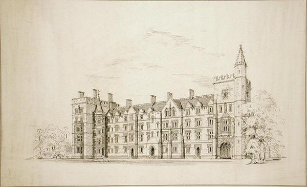New College Oxford: Vorgeschlagene neue Gebäude von George Gilbert Scott