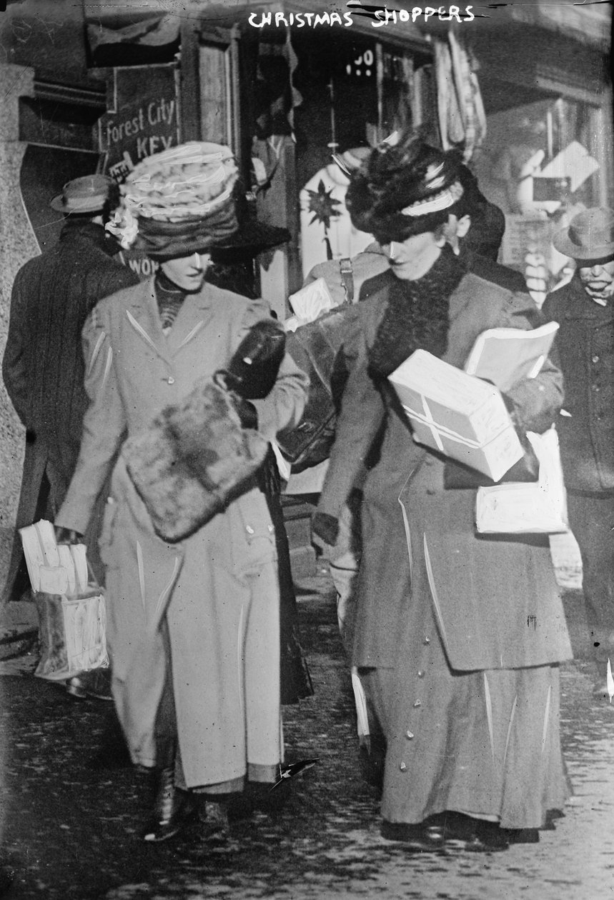 Weihnachtseinkäufer, ca. 1910 von George Grantham   Bain News Service Bain