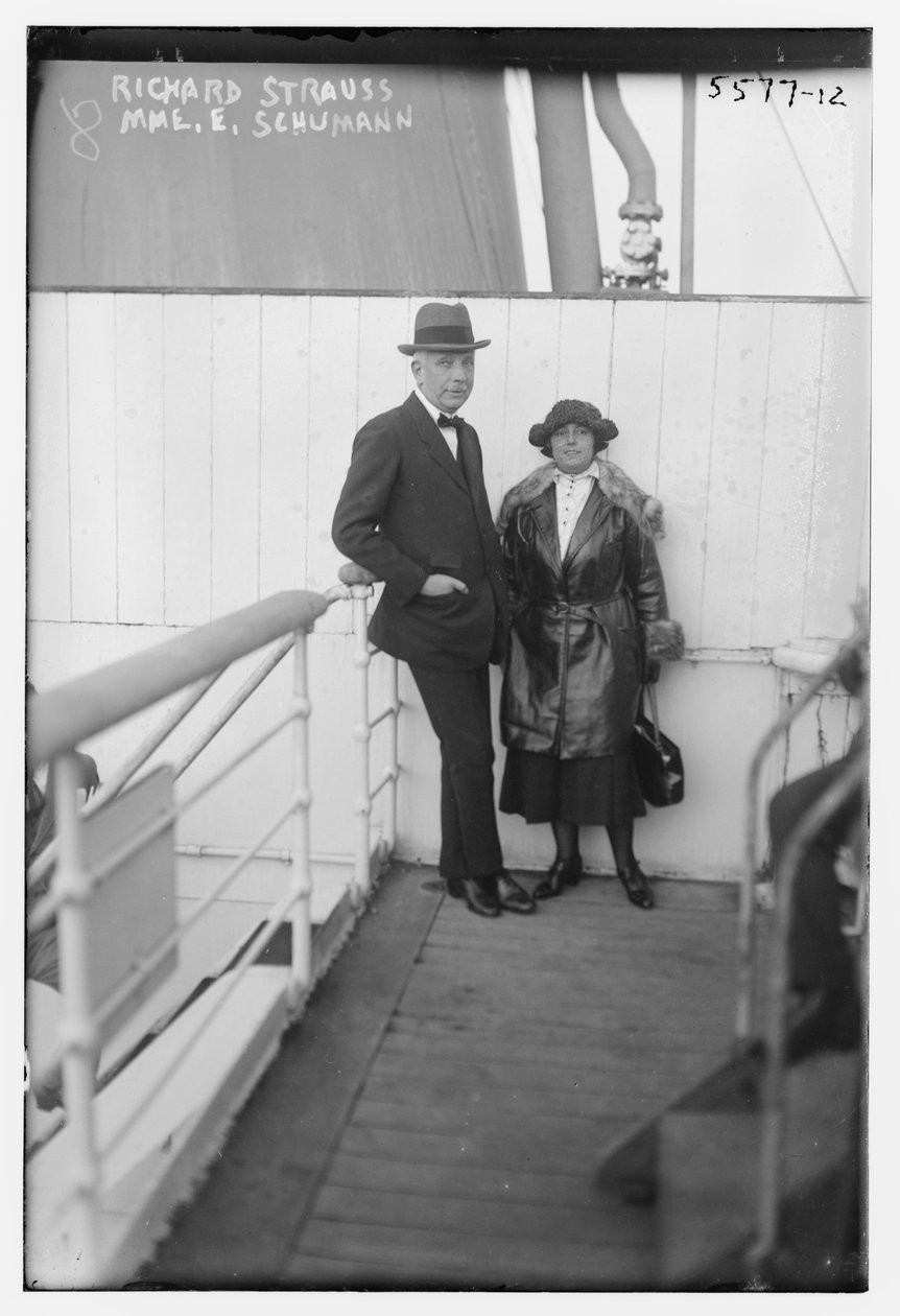 Elisabeth Schumann mit Richard Strauss (s/w Foto) von George Grantham   Bain News Service Bain
