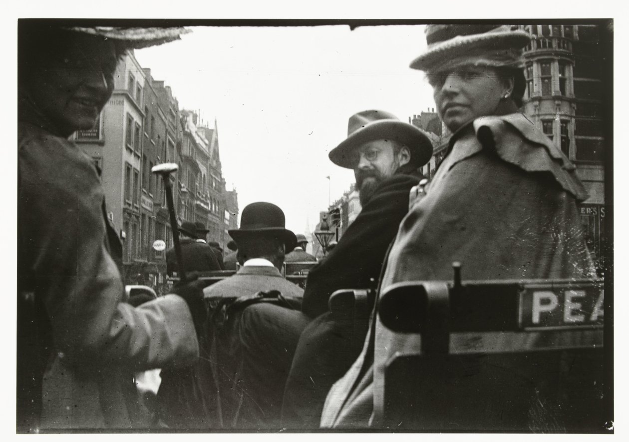 George Breitner und Marius Bauer in einer Kutsche in London von George Hendrik Breitner