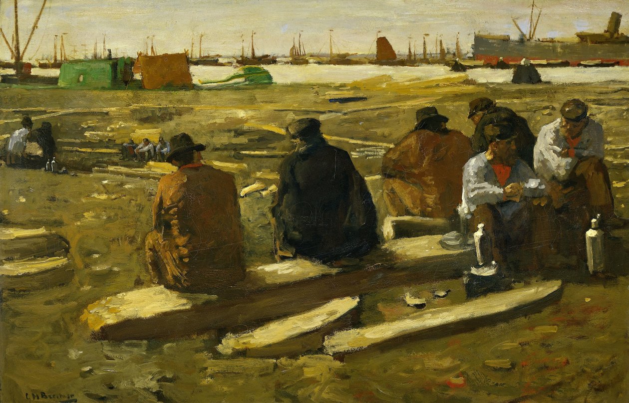 Mittagspause auf der Baustelle in der Van Diemenstraat, Amsterdam von George Hendrik Breitner