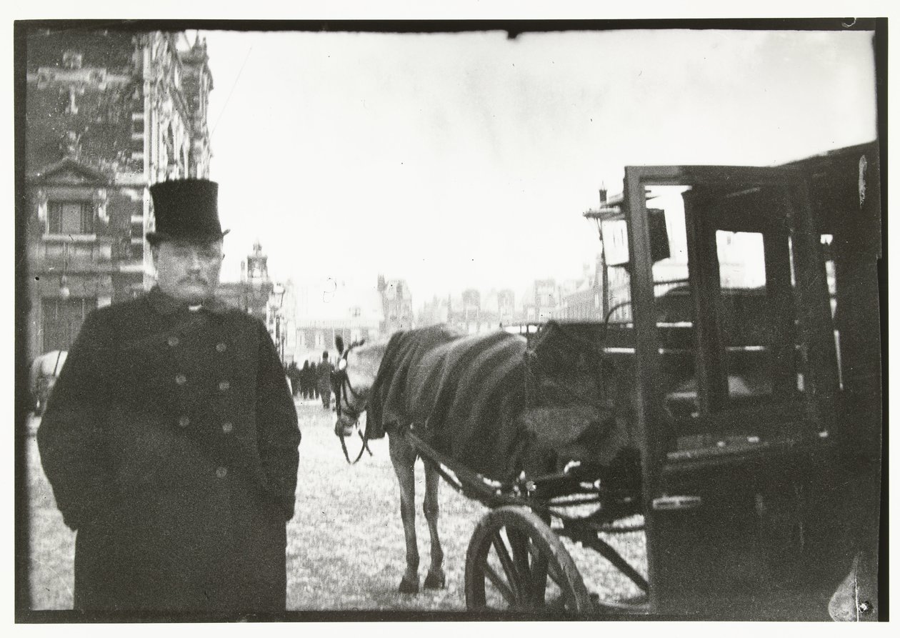 Pferde mit Kutsche auf dem Leidseplein in Amsterdam von George Hendrik Breitner