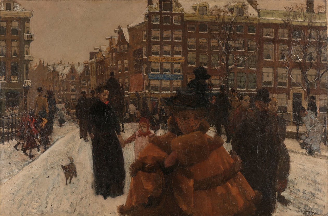 Die Singelbrücke an der Paleisstraat in Amsterdam von George Hendrik Breitner