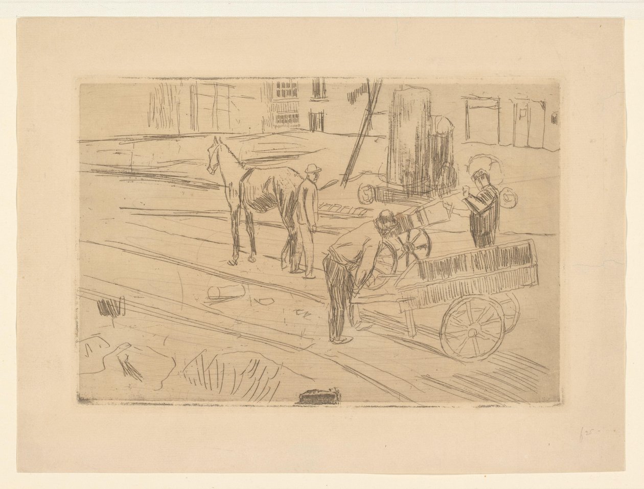 Arbeiten in der Baugrube Sint Agnietenstraat in Amsterdam von George Hendrik Breitner