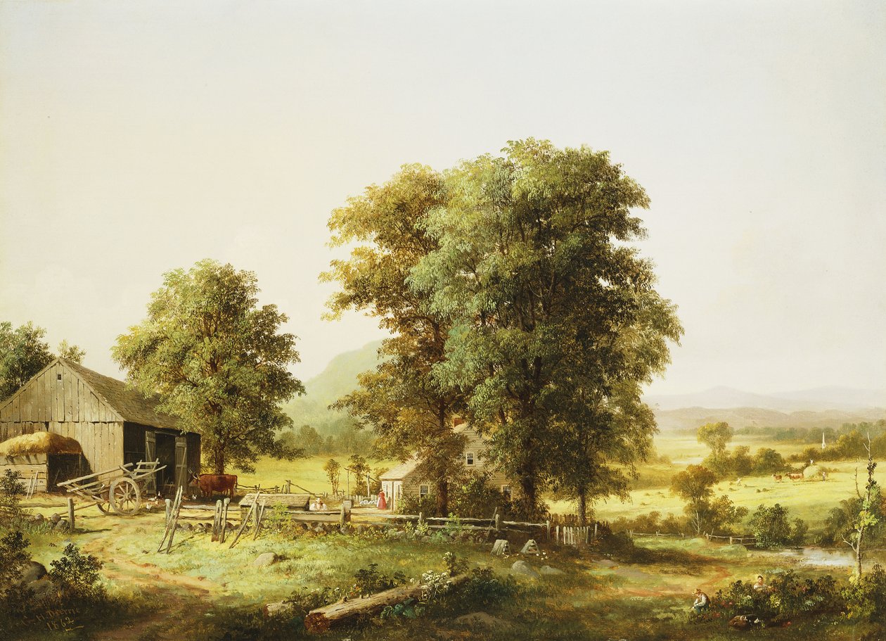Sommerszene auf dem Bauernhof, 1862 von George Henry Durrie