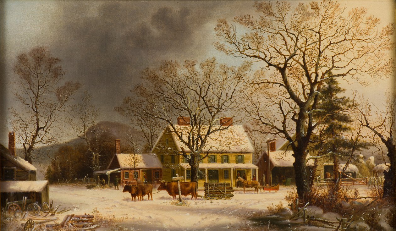 Das alte Gasthaus - Zehn Meilen nach Salem, 1860-63 von George Henry Durrie
