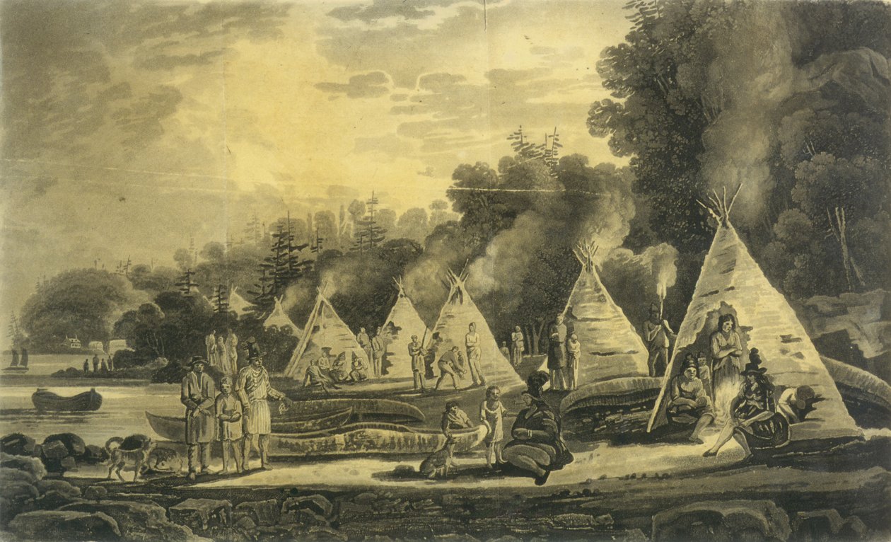 Lager der domicilierten Indianer, 1807 von George Heriot