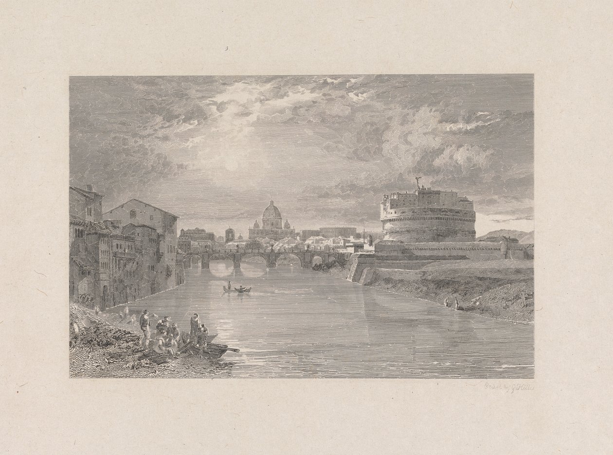 Rom; Brücke und Schloss St. Angelo am Tiber von George Hollis