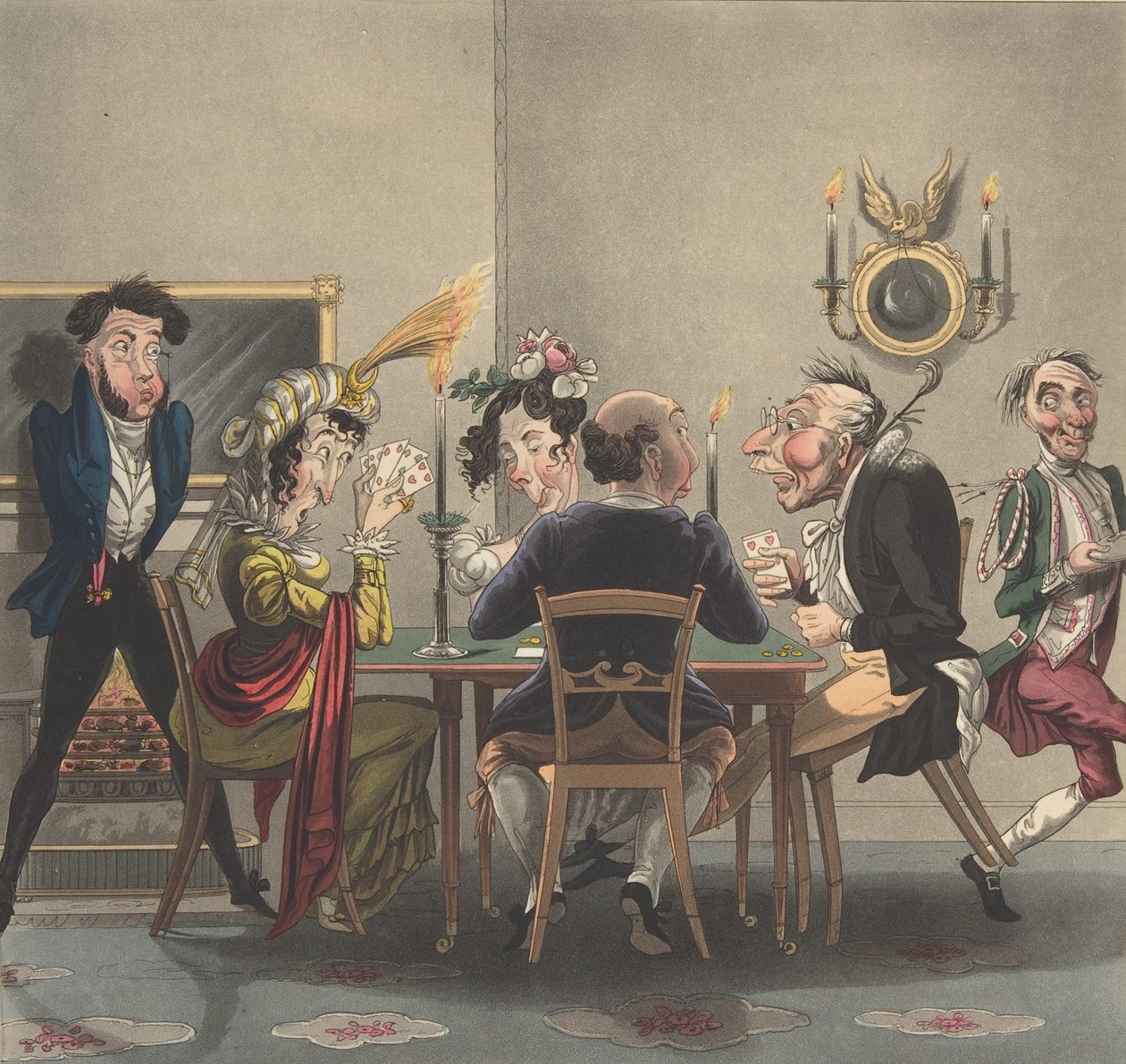 Ein echtes Gummi! Beim Whist, ca. 1825 von George Hunt