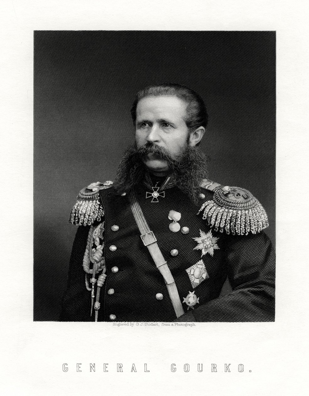 Iosif Vladimirovich Gurko, russischer Feldmarschall, 19. Jahrhundert von George J. Stodart
