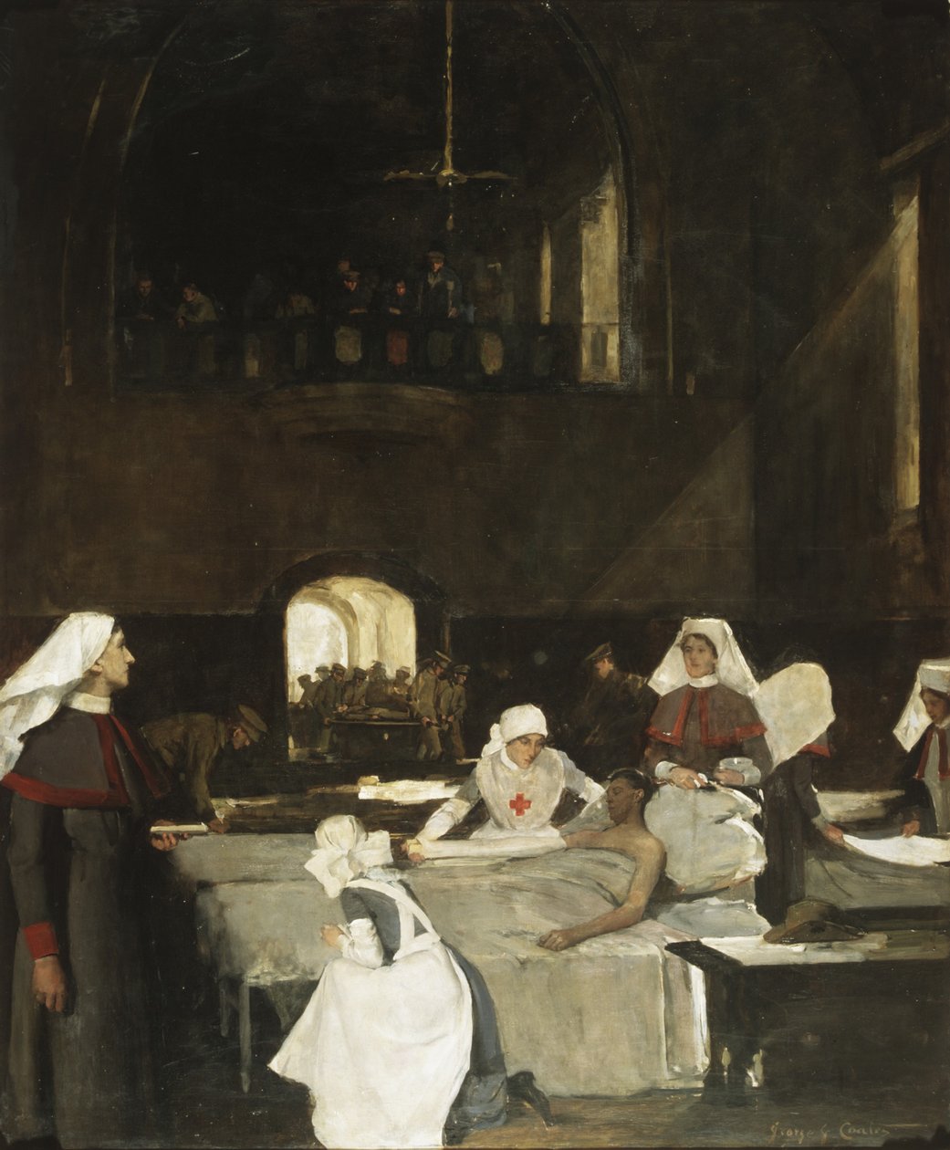 Erste australische Verwundete von Gallipoli kommen im Wandsworth Hospital, London, an von George James Coates