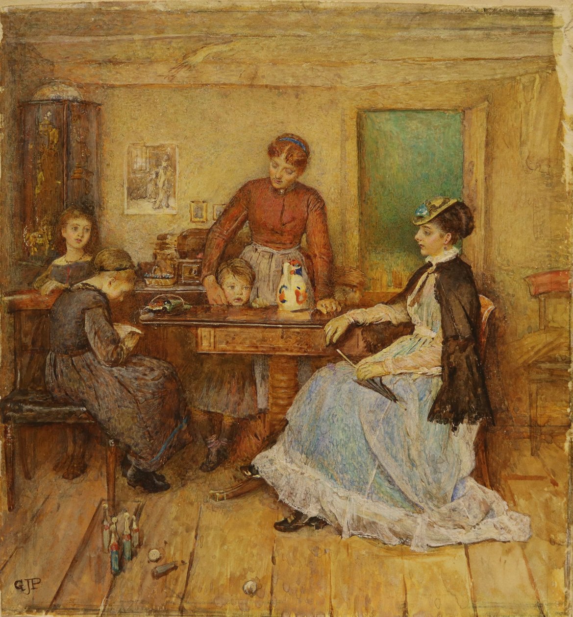 Besuchstag, Datum unbekannt (Aquarell auf Papier) von George John Pinwell