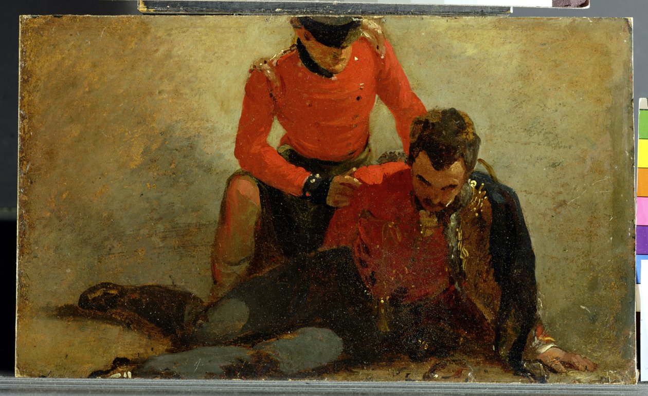 Ein Highlander, Black Watch, der einem General der Husaren, möglicherweise Lord Uxbridge, dient: eine Studie für 