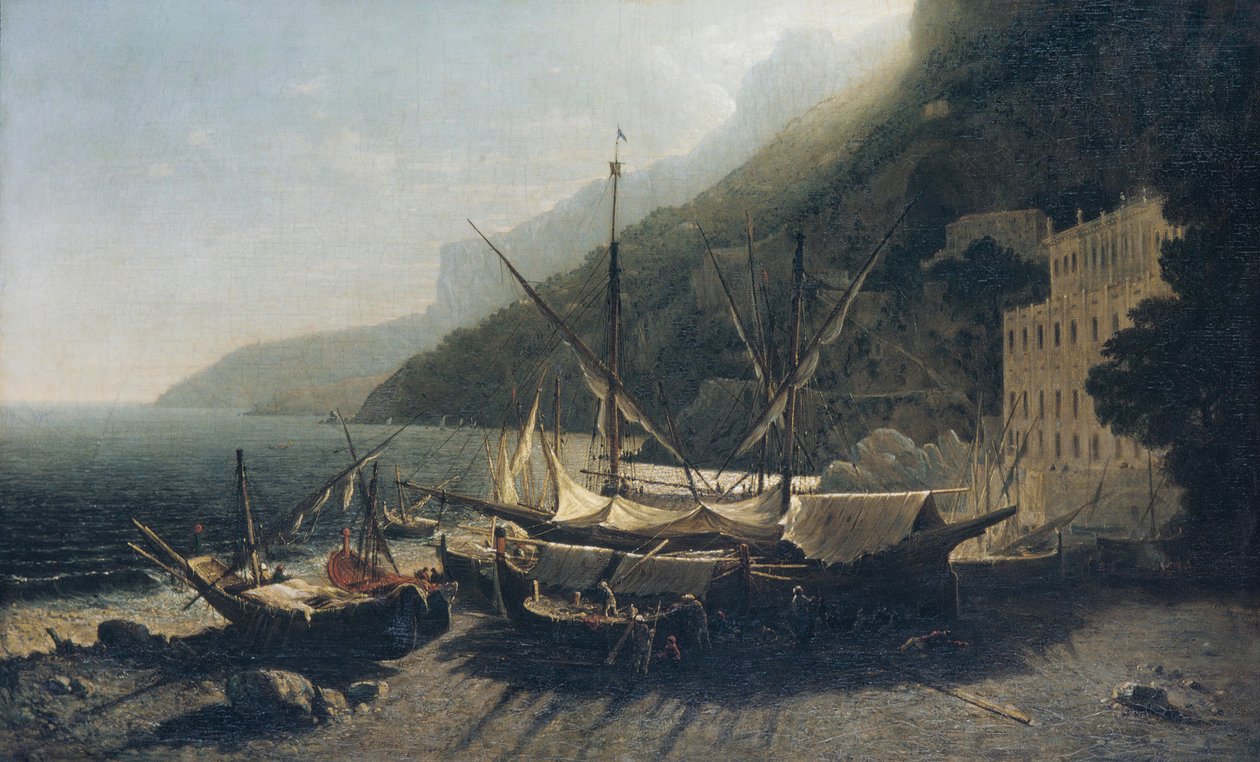 Blick auf Amalfi, Bucht von Salerno, 1857 von George Loring Brown