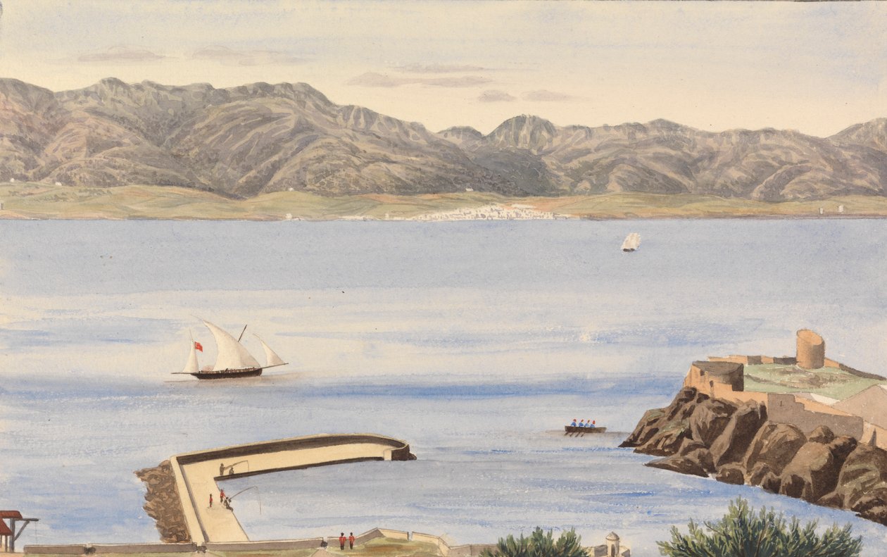 Rosia Bay, Gibraltar und Algeciras, Spanien von George Lothian Hall
