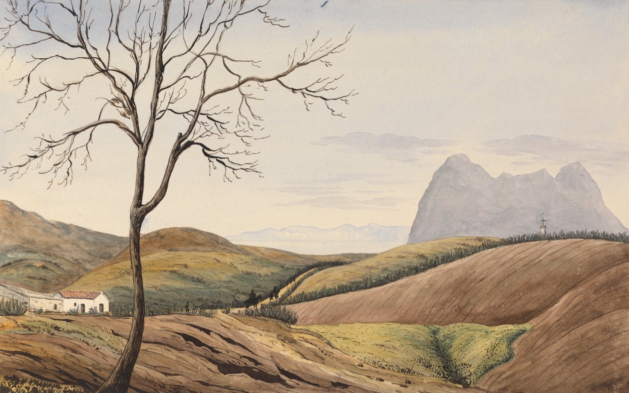 Der Felsen von Gibraltar von der Alameida in San Roque von George Lothian Hall