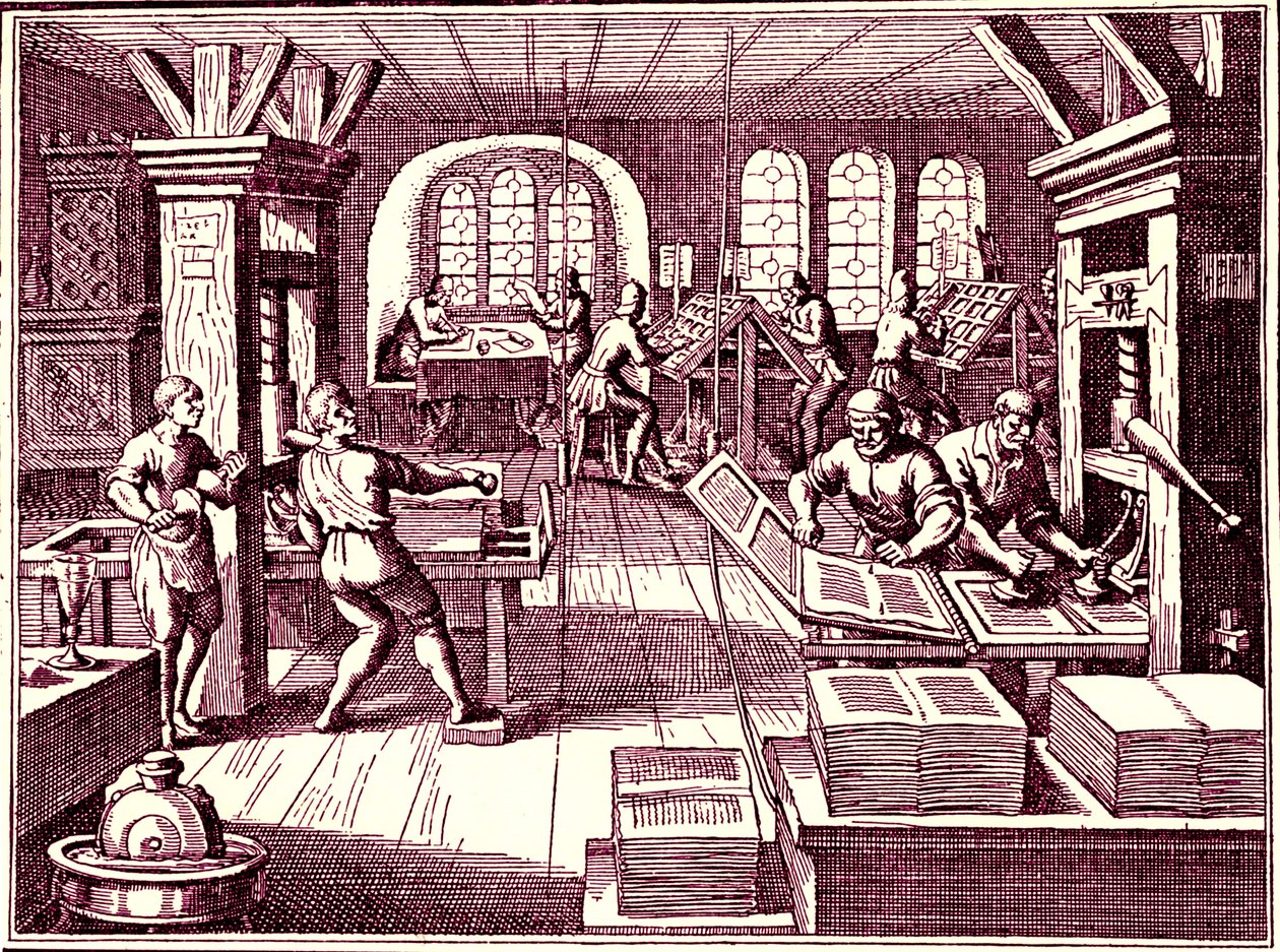In einer Druckerei, Deutschland 1619 von Bartolome Esteban and studio Murillo