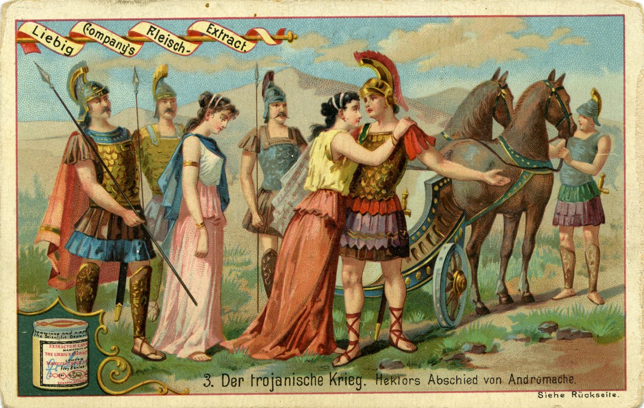 Die Trojanischen Kriege: Hektors Abschied von Andromache von Bartolome Esteban and studio Murillo
