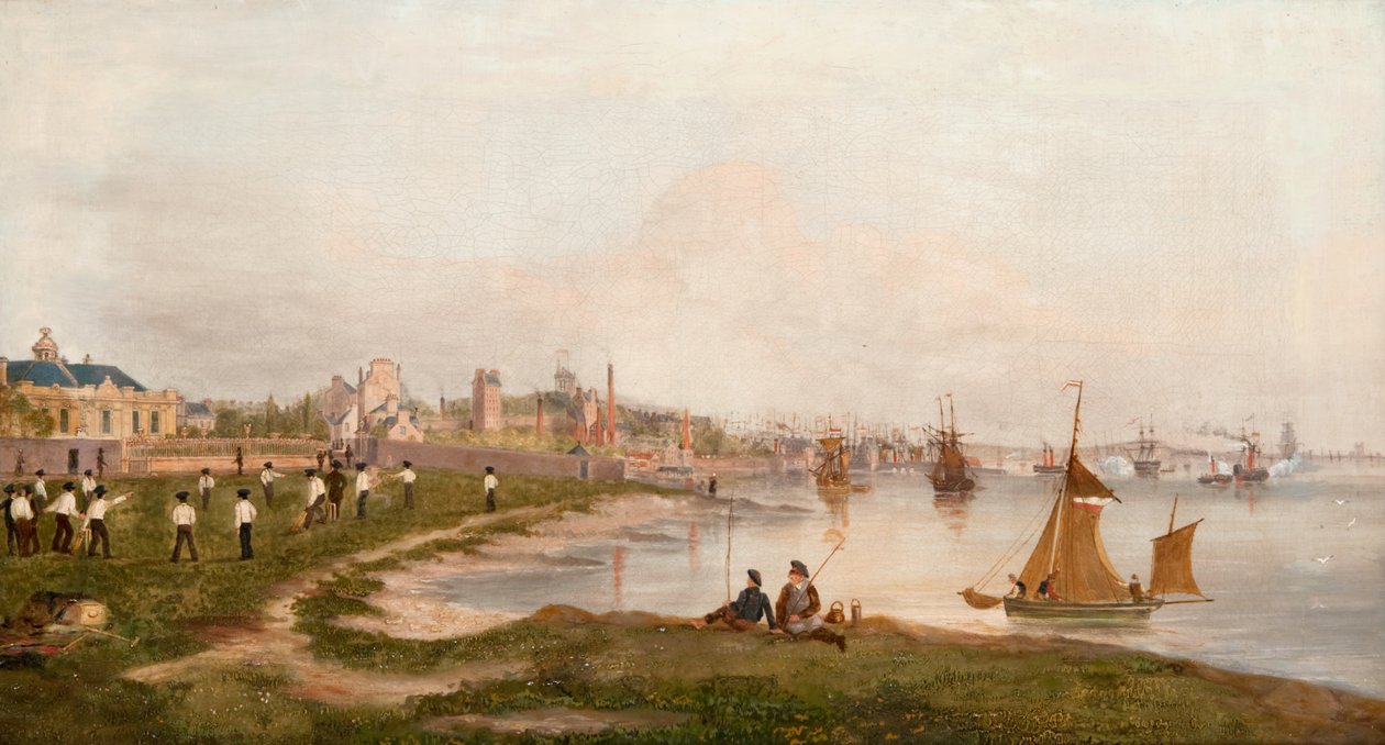 Magdalen Green vor der Dundee-Perth-Eisenbahn von George McGillivray
