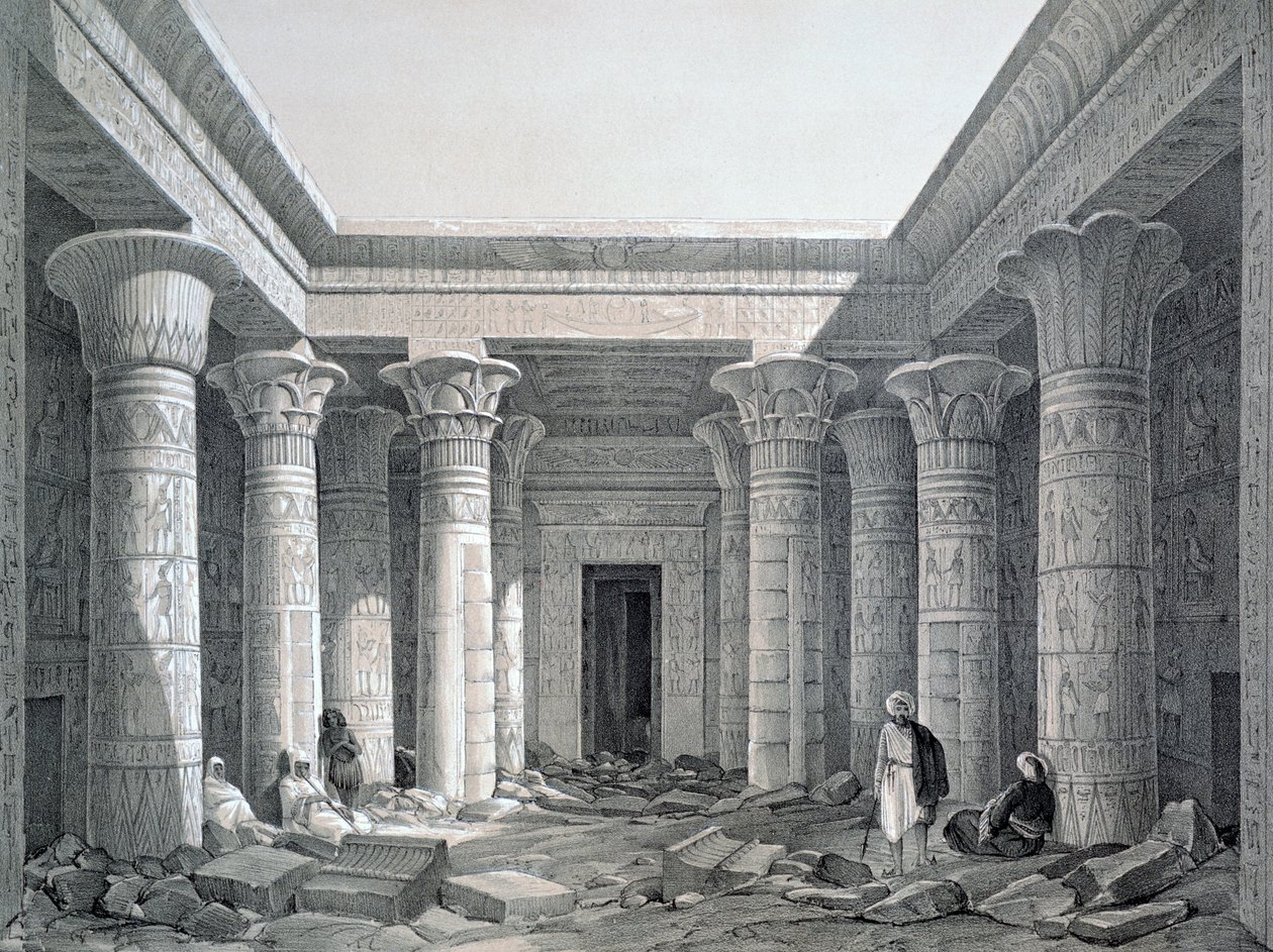 Hof des Großen Tempels, Philae, Ägypten, 1843 von George Moore