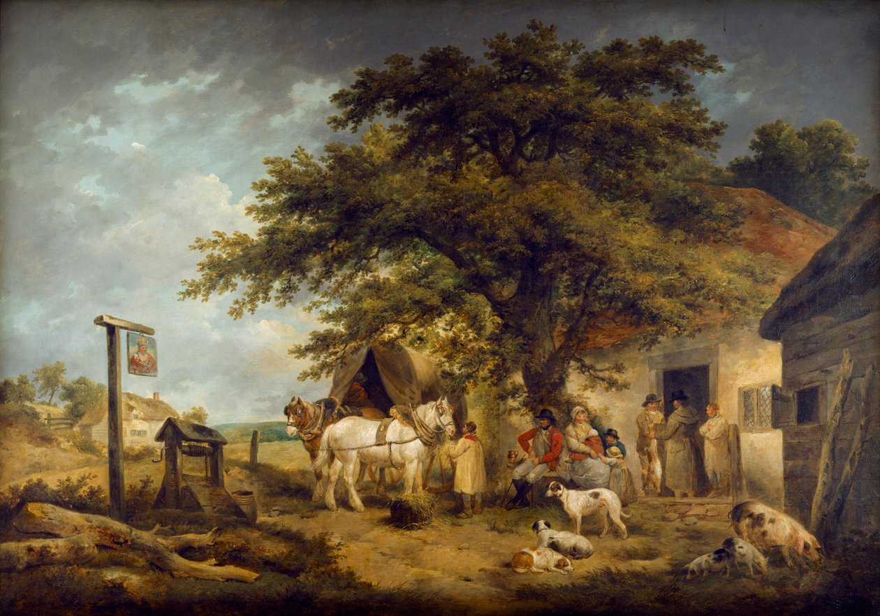 Eine Rast eines Soldaten und seiner Familie, um 1795-1800 von George Morland