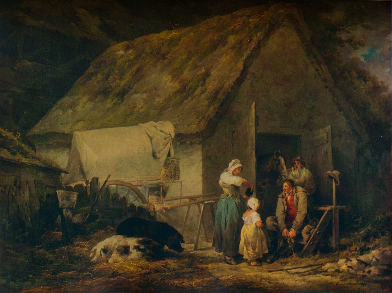 Morgen, Händler bereiten sich auf den Markt vor, 1791 von George Morland