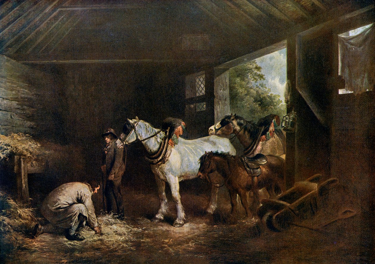Das Innere des Stalls, 1791, 1912 von George Morland