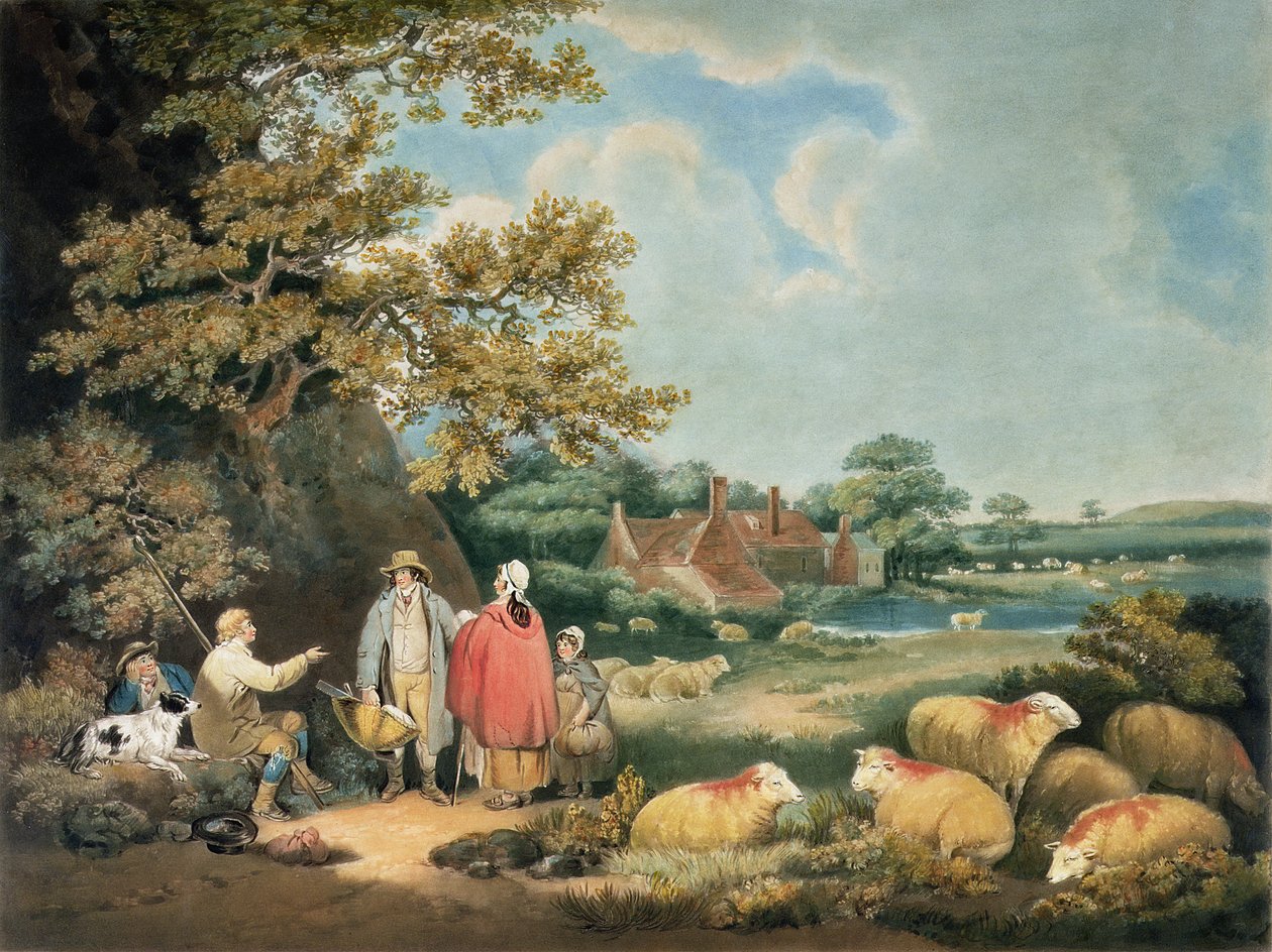 Die Hirten, graviert von William Ward, veröffentlicht von H. Morland, 1806 von George Morland