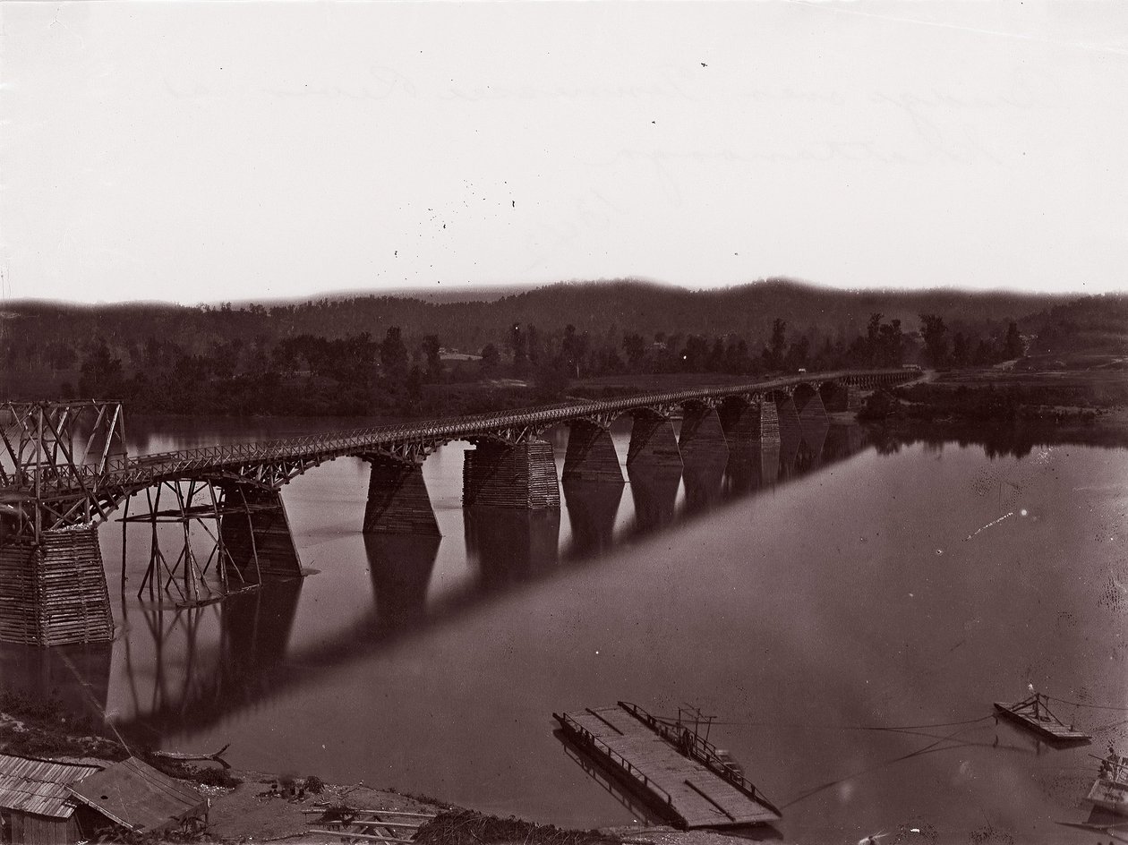 Brücke über den Tennessee River in Chattanooga, ca. 1864 von George N. Barnard