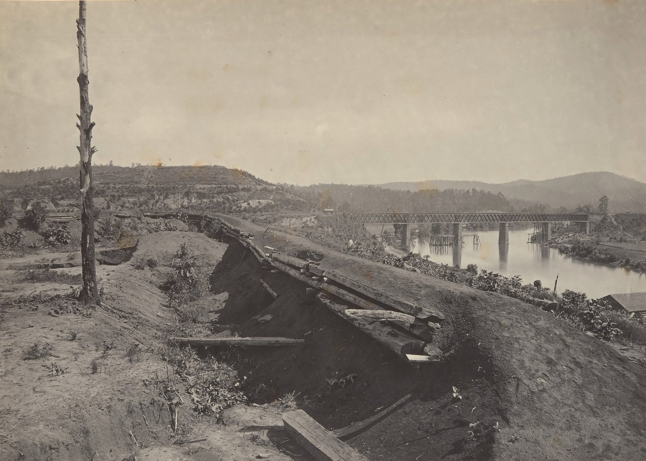 Verteidigungen der Etawah-Brücke, 1860er von George N. Barnard