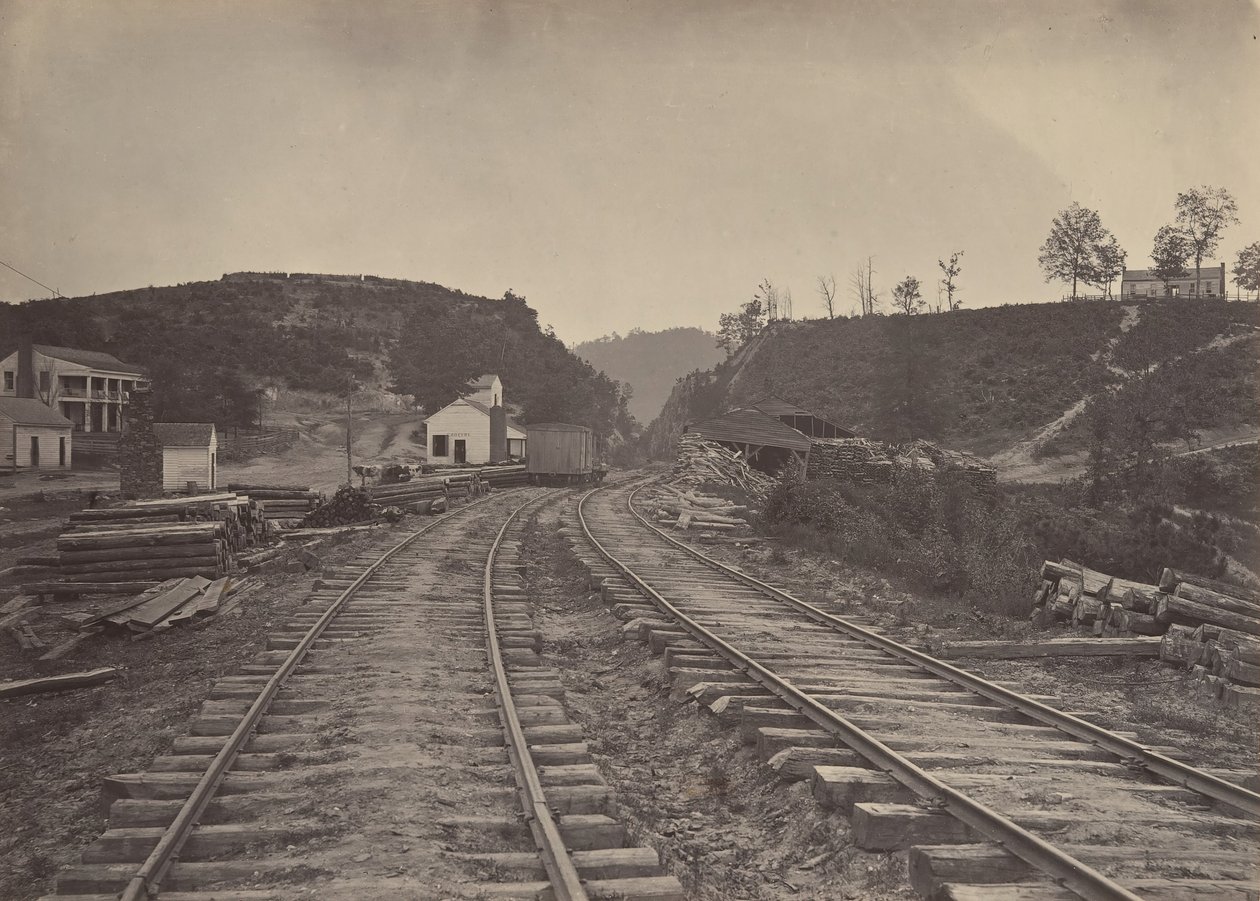 Der Allatoona-Pass nach Norden, Georgia von George N. Barnard