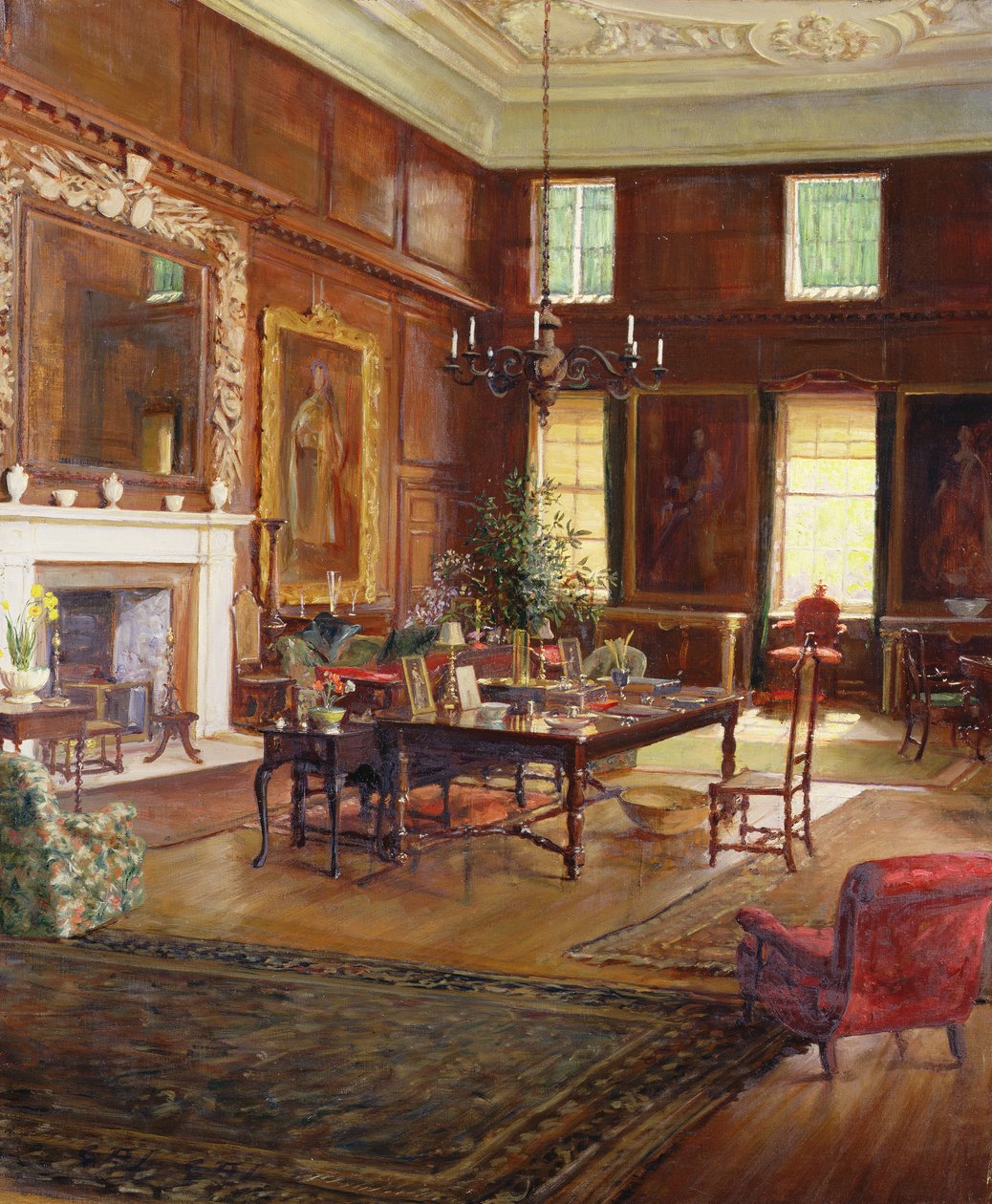 Innenraum des Staatszimmers, Gouverneurshaus, Royal Hospital, Chelsea, 1922 von George Percy Jacomb Hood
