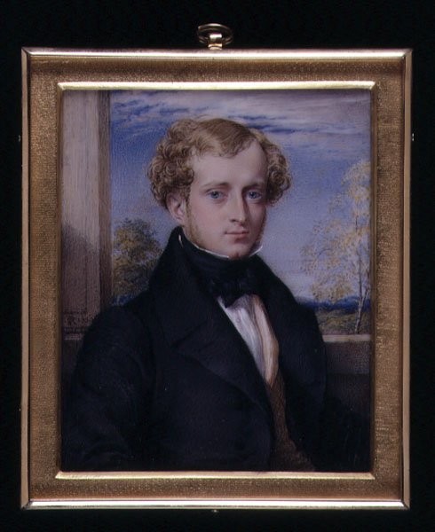 Porträtminiatur eines unbekannten Mannes, möglicherweise ein Mr. Ashby von George Richmond