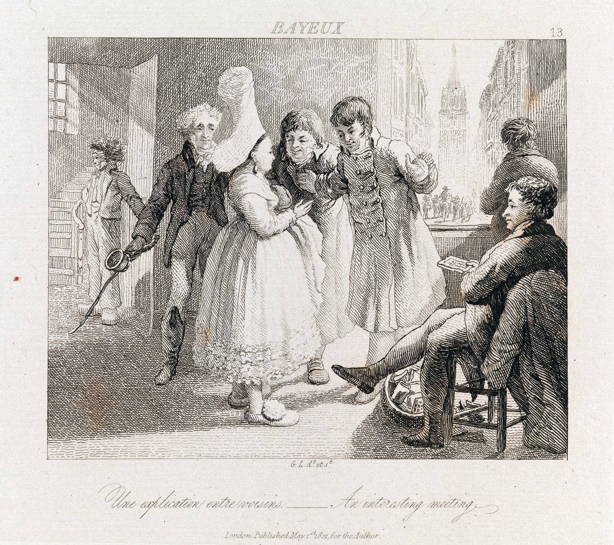 Interessantes Treffen - Bayeux, um 1821 von George Robert Lewis
