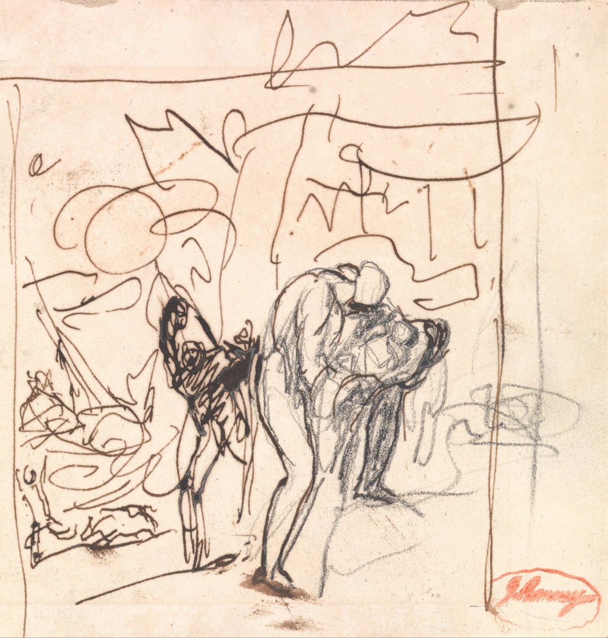 Exit Pursued by a Bear, oder "Die Verlassenheit der Perdita" aus "Das Wintermärchen" von George Romney