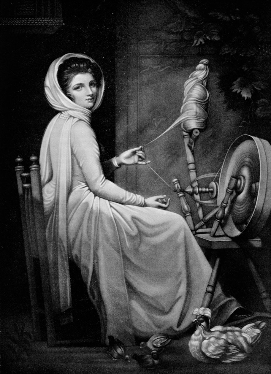 Lady Hamilton als Spinnerin, um 1782, um 1912 von George Romney
