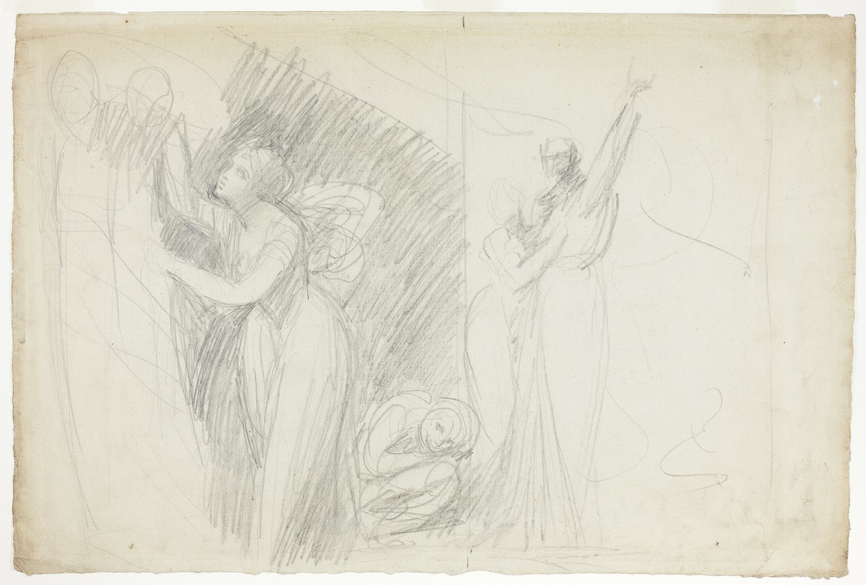 Prospero, Miranda und Caliban, aus Der Sturm von George Romney