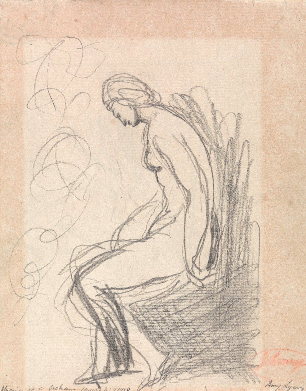 Sitzende nackte Frau (Hygeia bei Doktor Graham) von George Romney