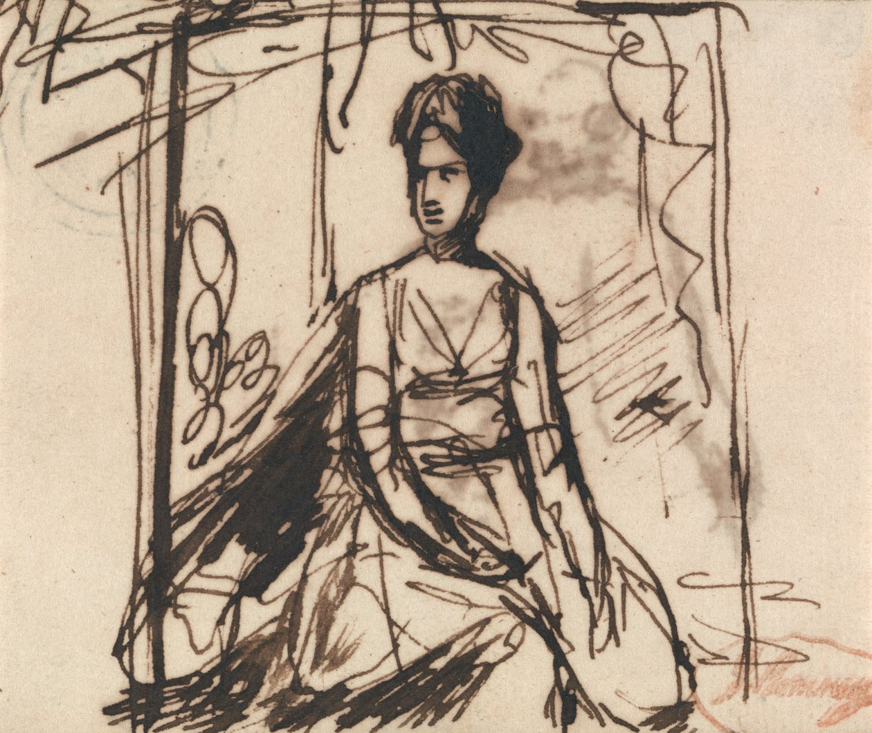 Sitzende Frau, möglicherweise Mrs. Harris von George Romney
