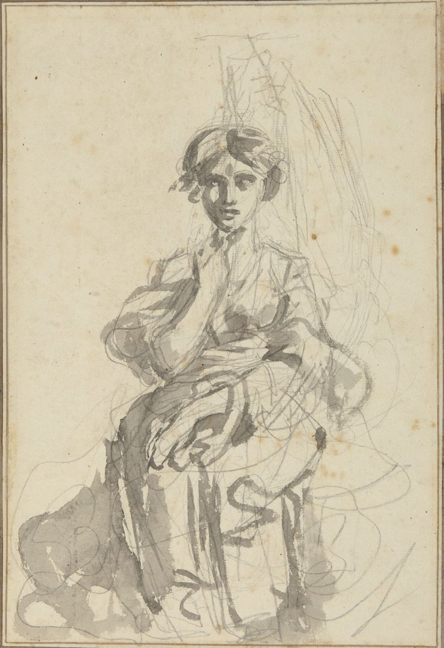 Sitzende weibliche Figur von George Romney