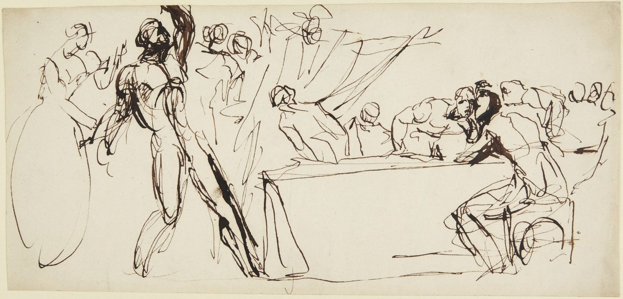 Studie von Banquos Geist aus der Bankettszene in Macbeth von George Romney