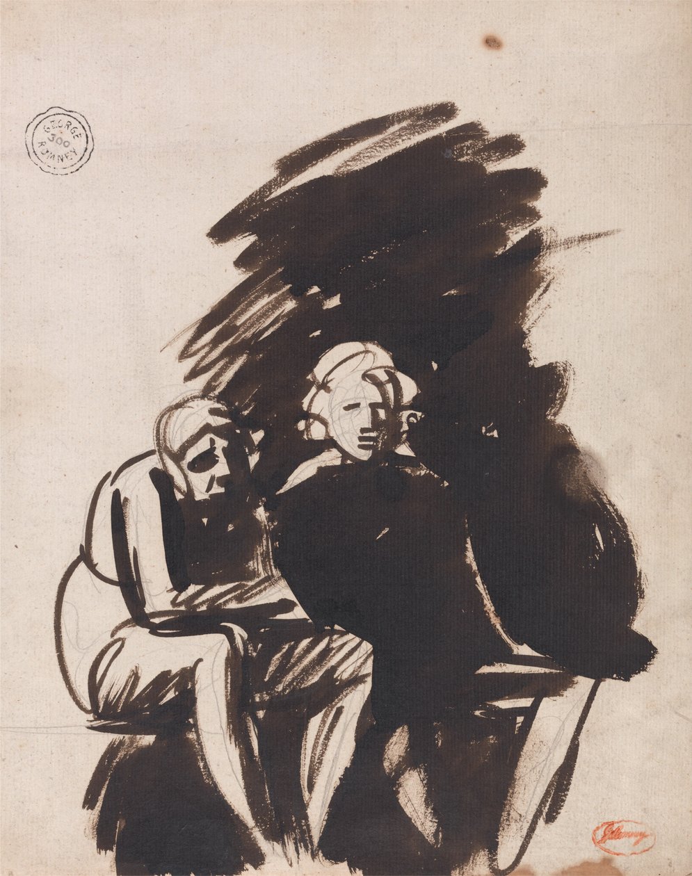 Studie von zwei Figuren von George Romney
