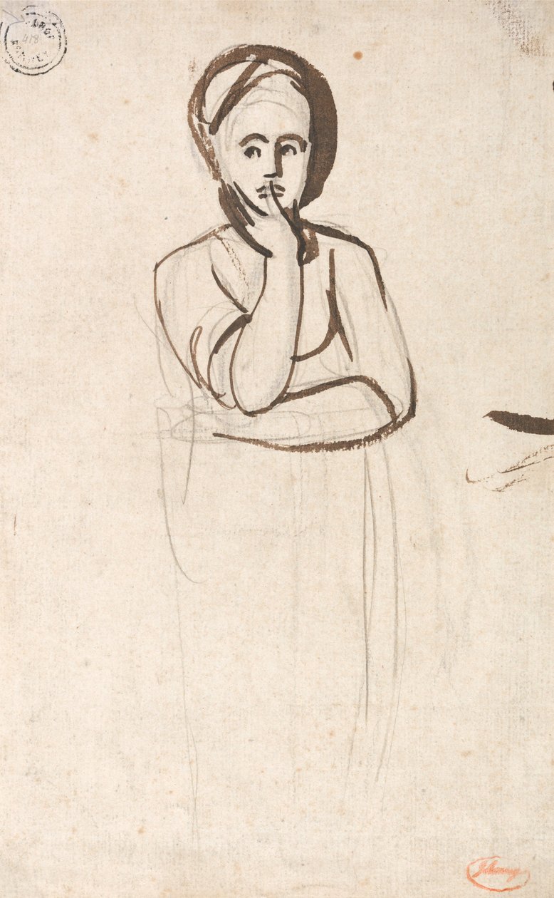 Studie einer nachdenklichen Frau von George Romney