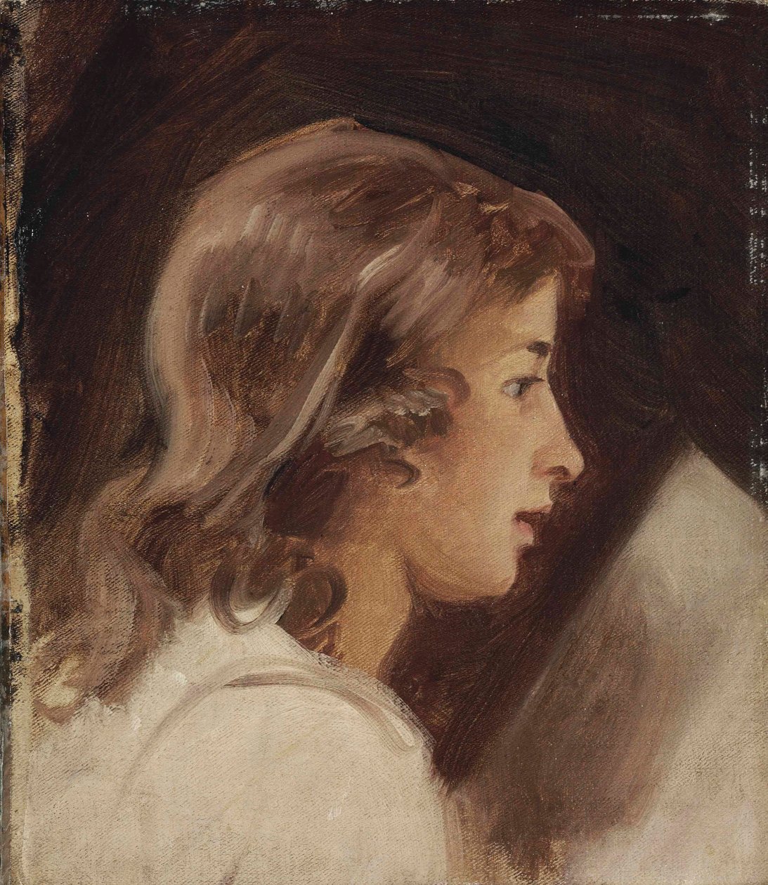 Studie eines lesenden Jungen im Profil von George Romney