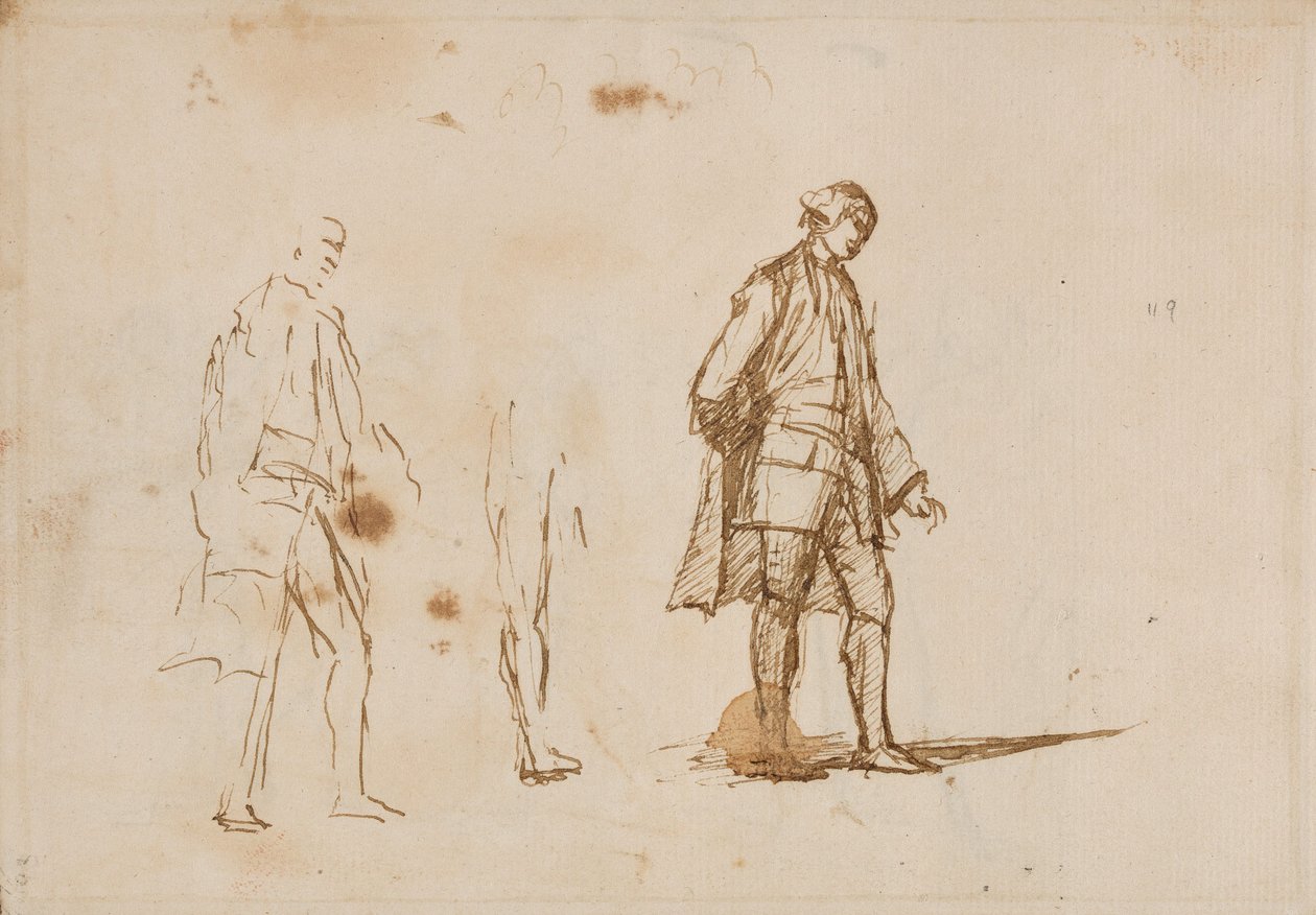 Zwei Studien einer männlichen Figur von George Romney