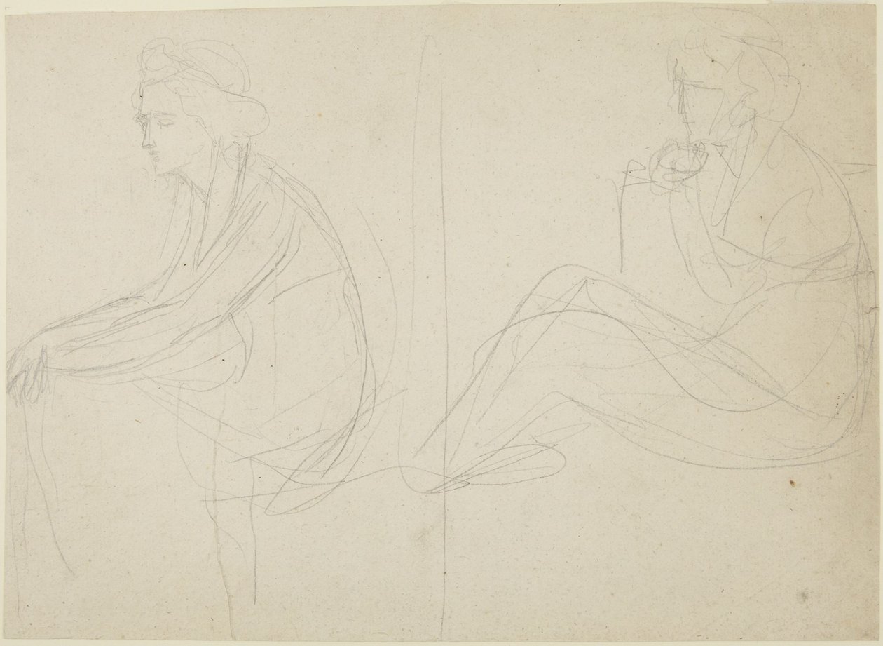 Zwei Studien einer sitzenden Frau von George Romney
