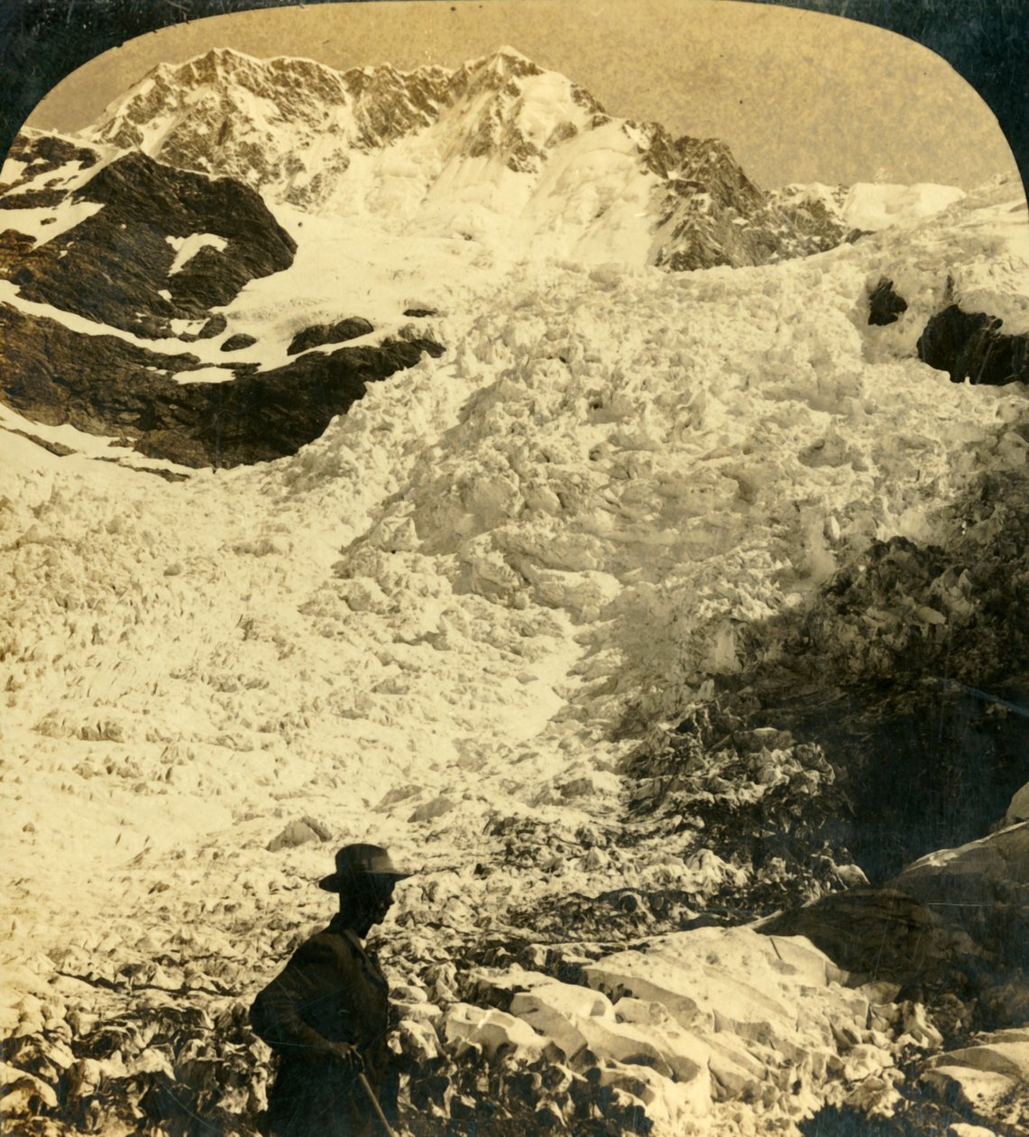 Die Hochstetter-Eisfälle, Neuseeland, ca. 1909 von George Rose